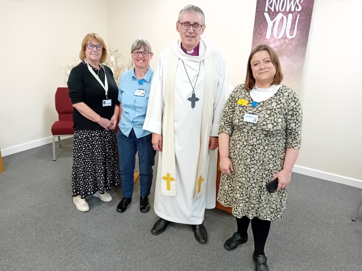 At Medway Maritime Hospital with Ruth Bierbaum and the chaplaincy team, offering prayer and anointing on the wards for staff in their everyday faith if they want it, and giving thanks for healthcare workers. Happy to come to any other workplace if invited! @SeeOfRochester