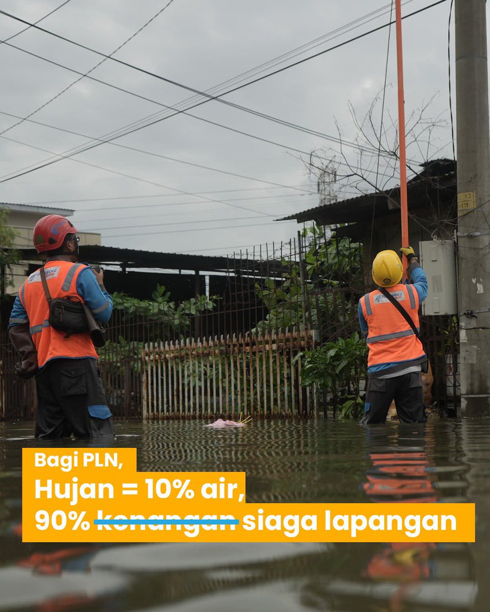 Bagi PLN, Hujan = 10% air,  90% Siaga Lapangan

#PLNAndal #PLNuntukIndonesia #PLN #PLNSiagaIdulFitri1445H