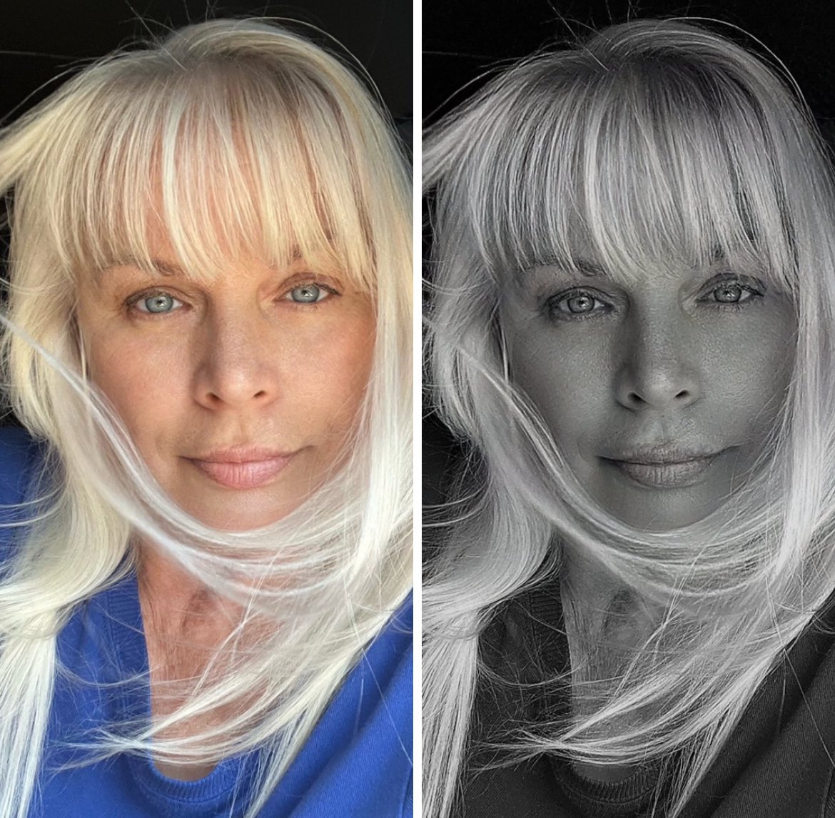 The color original and black & white side by side. Enjoy this blessed Sunday. Big news coming tomorrow! #ko #kadrolshaonacarole #hollywoodentertainmentnews #tv #movies #queenoftheparanormal #womeninbusiness