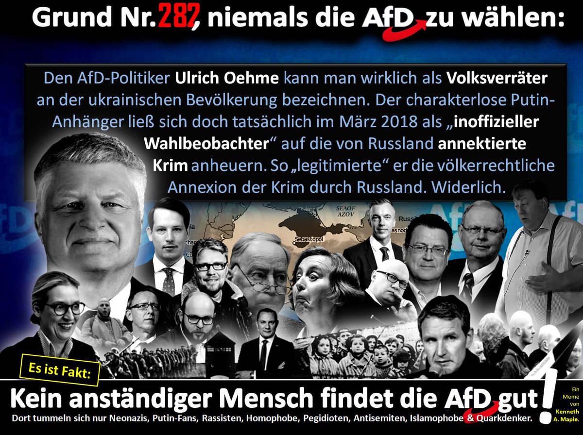 Jeden Tag daran erinnern, dass die #afd keine demokratische Partei, sondern eine faschistische, unsoziale, frauenfeindliche, homofeindliche und rassistische Vereinigung von Rechtsextremist*innen ist, die vom Verfassungsschutz beobachtet wird. Copyright by @lupus_woelfin