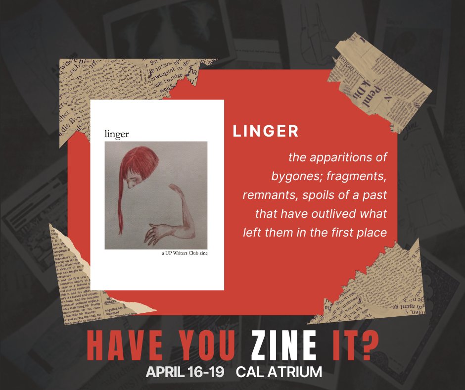 UPWritersClub's tweet image. On the look for something amaZINE?

Sometimes, the greatest meaning comes from the mundane and missing. From April 16-19, find beauty in the small and fleeting at the CAL Atrium with these zines:

#WriteBack
#LITUP2024
#ThisVerseIsOurs