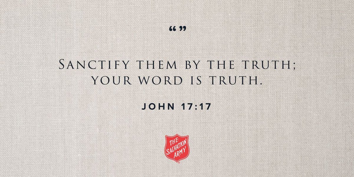 'Sanctify them by the truth; Your word is truth.' -John 17:17 #SundayInspiration