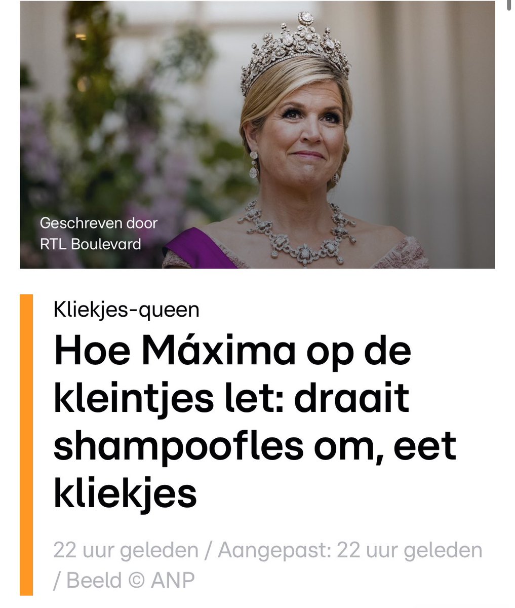 Het PR-offensief is weer in volle gang:

13x de Balkenendenorm (Willem+Maxima)
9 ton voor vliegvakanties
Geen belasting betalen

Maar ze draait wel shampooflessen om