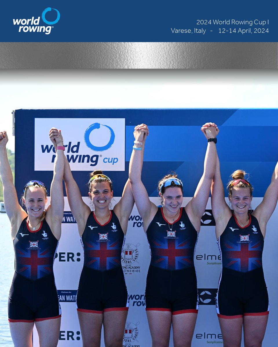 WorldRowing's tweet photo. 🚩 A-FINAL - Women’s Four

🥇 Helen Glover, Esme Booth, Samantha Redgrave, Rebecca Shorten 🇬🇧 
🥈 Heidi Long, Rowan Mckellar, Holly Dunford, Emily Ford 🇬🇧 
🥉 Marloes Oldenburg, Hermijntje Drenth, Tinka Offereins, Benthe Boonstra 🇳🇱

#WorldRowingCup #WRCVarese https://t.co/2Eqde8WzkO