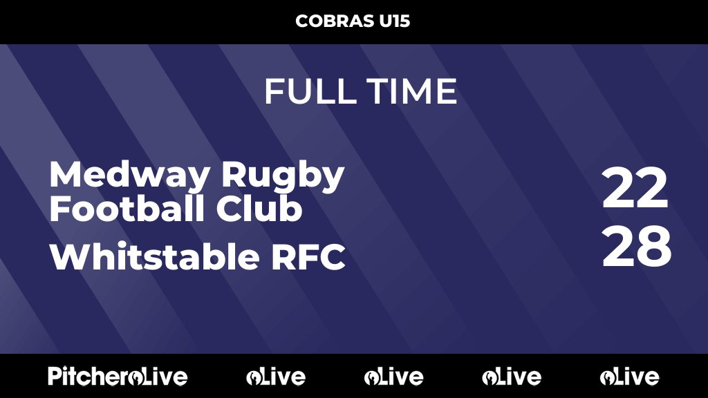 FULL TIME: Medway Rugby Football Club 22 - 28 Whitstable RFC #MEDWHI #Pitchero mrfc.net/teams/260415/m…