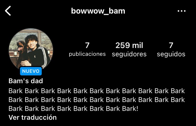 jungkook creó un instagram para bam con la biografía 'papá de bam' y en weverse escribió 'no puedo mostrar nada en este momento, así que mostraré a mi bebé.' ESTO ES LO MÁS PRECIOSO😭😭😭😭