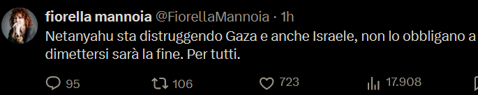 GufoPuso's tweet photo. Fiorella #Cheppalle, che se ne esce oggi dicendo che Netanyahu sta distruggendo Gaza, dopo la cileccona di Khamenei su Israele, è il simbolo di una generazione di vili egocentrici ipocriti e disonorati.

L'Italia ne è colma.
E hanno sinceramente rotto er cazzo. https://t.co/vGcIqAxUib