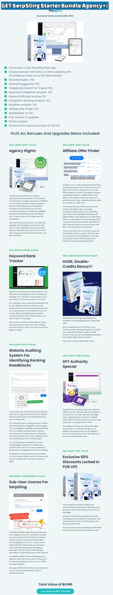 SerpSling Starter Bundle Agency+: NEW, 3-in-1, Web-App That Allows You To Get FAST Page 1 Rankings (that STICK for the long-term) By Finding And Analyzing Profit-Producing Keywords FOR YOU - with PIN-POINT Difficulty Scoring softtechhub.us/2024/04/14/ser… #SerpSling #SEO Will Smith