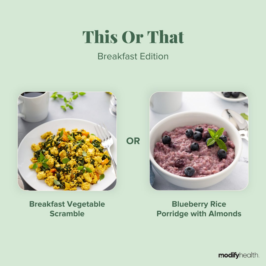 It’s time for a round of “This or That” breakfast edition! Which one are you choosing? 👀

#modifyhealth #mealdelivery #fiber #ibs #ibsproblems #healthyeating #feelbetter #guthealth #celiac #glutenfree #lowfodmap #lowfodmapdiet #mediterranean #mediterraneandiet