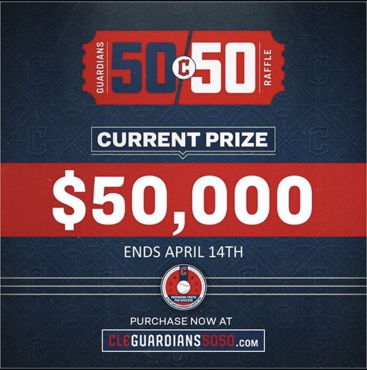 TODAY is the last day that you can purchase your 50/50 raffle tickets for this cycle. Purchase your tickets at cleguardians5050.com to heighten your chances of winning big! 🤩🎟️