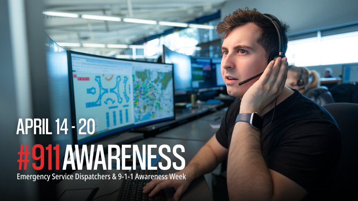 Today marks the start of Emergency Service Dispatchers &amp; 9-1-1 Awareness Week! Join us from April 14 - 20 as we recognize the invaluable contributions of call-takers, dispatchers, technology specialists &amp; support personnel dedicated to public safety. #911BC #911AwarenessWeek