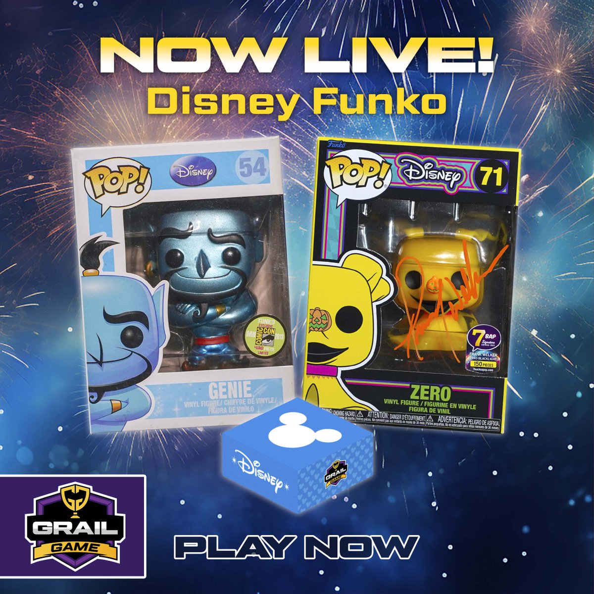 #GrailGamers! #DisneyFans! Disney Funko One Wish #MysteryBox Game is Now Live!! 🎉 This game has all the #Disney favorites! Everything from #Aladdin, #IndianaJones, #AliceinWonderland, #PeterPan, #LiloStich, #LionKing, #Coco, and so much more! ✨⁠ ⁠ TOP HITS: 🏆 Aladdin -…