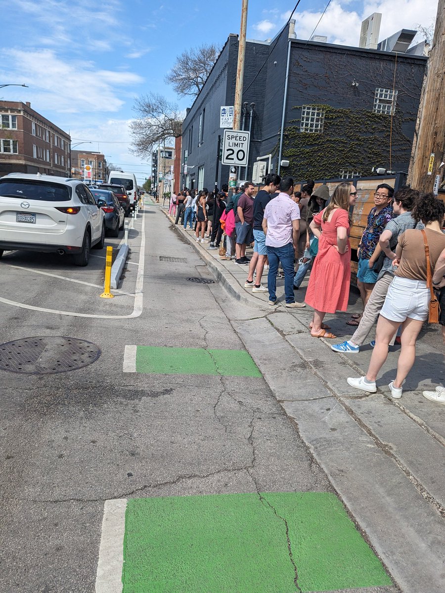 A long line to go eat at a Michelin star rated Filipino restaurant

In America anything is possible