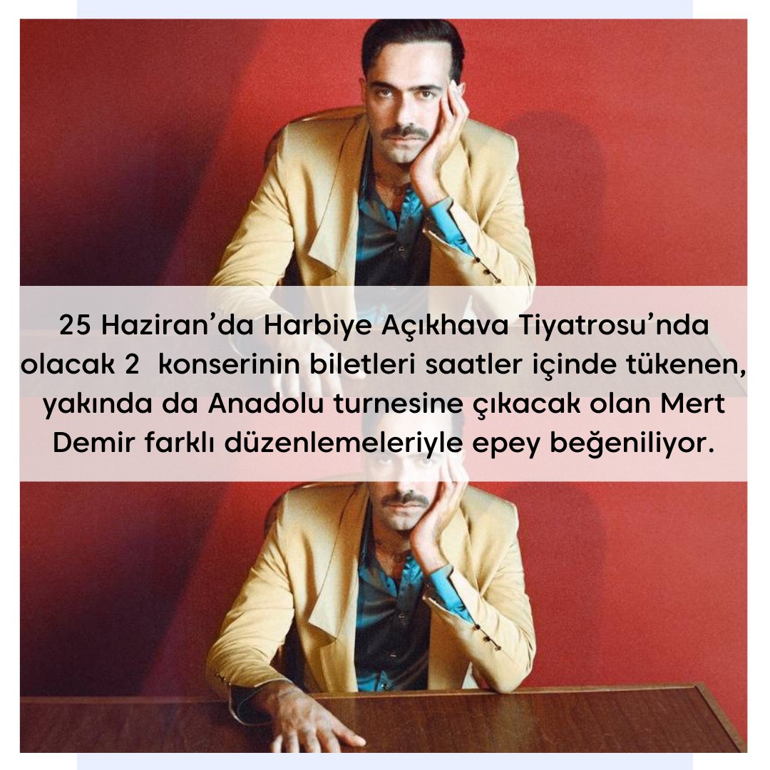 Mert Demir hayranı olan Kaç Kişiyiz? ✋
#müzik #konser #harbiye #HarbiyeAçıkhavaTiyatrosu #haber #içerik #gündem #MüzikHaberleri #Anadolu #AnadoluTurnesi #MertDemir #AteşeDüştüm 
@thisismertdemir