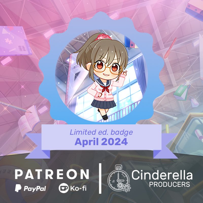 cinderella__pro's tweet photo. 🥇New April 2024 limited ed. badge!
Featuring. Hori Yuko 📚

Donate to get it:
✨Patreon: https://t.co/AIU6SOoO1o
✨Ko-Fi: https://t.co/SZYtBN1OnZ
✨PayPal: https://t.co/iYHFwS3TVu https://t.co/kSqtgAcRx4