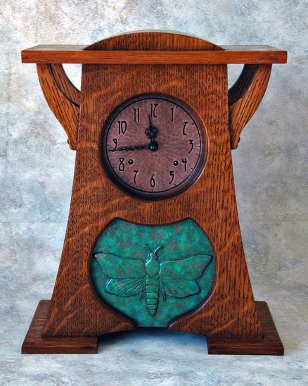 Arts and Crafts Movement between Art Nouveau and Art Deco is a period of art I love. William Morris et al. Love this clock from that period