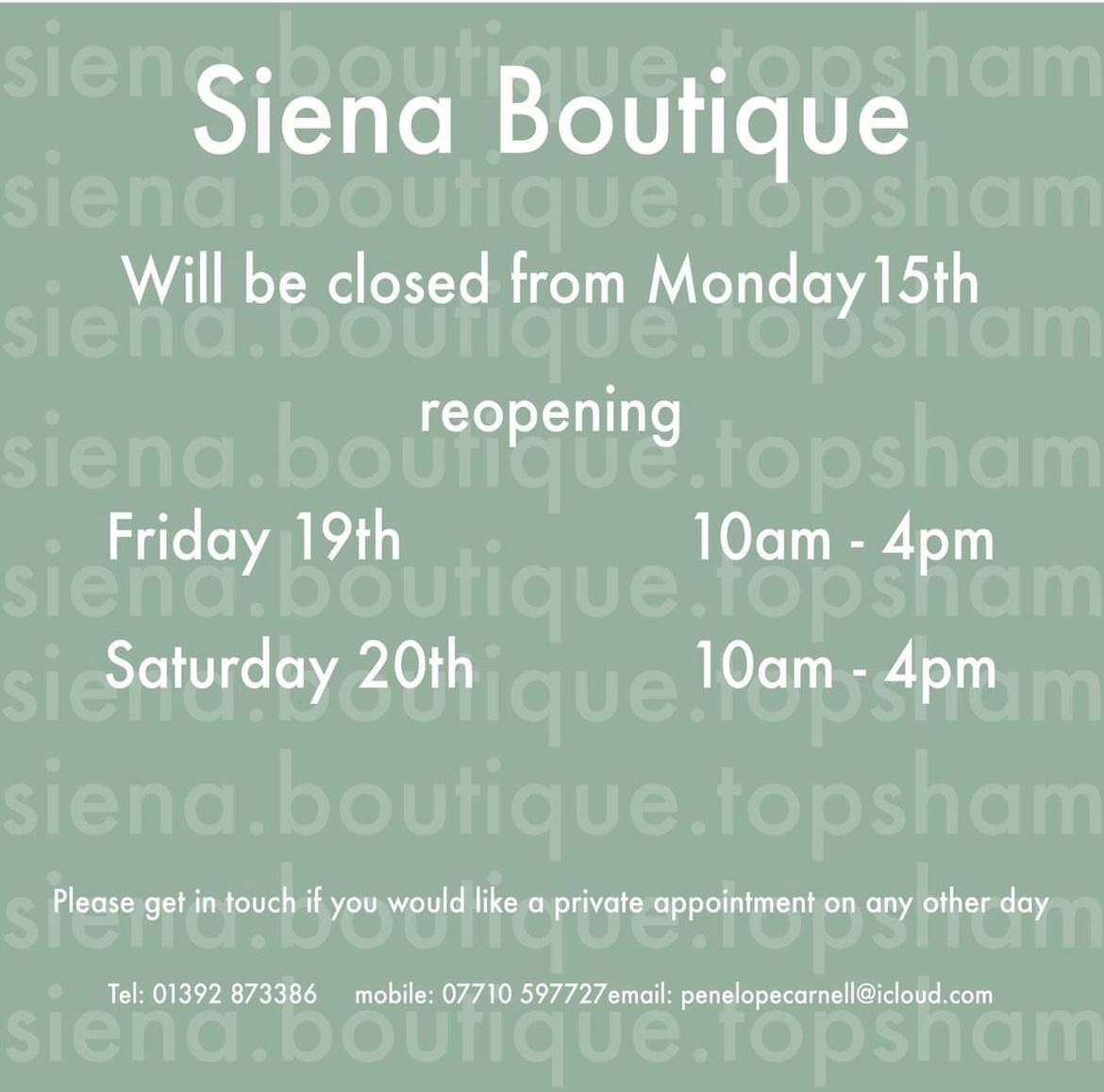 A little break this week so we're closed Tuesday and Thursday. Looking forward to seeing you again from Friday 19th April ... x