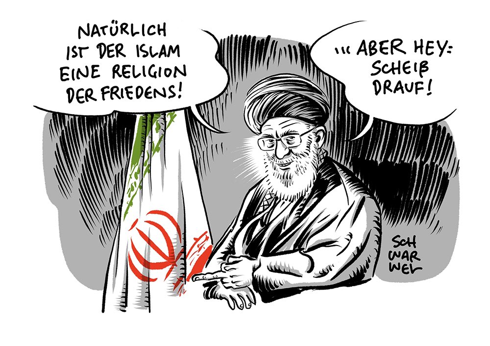 „Irans Angriff auf Israel:
Regime in Teheran Gefahr für alle“
#Iran #islam #salam #schwarwel