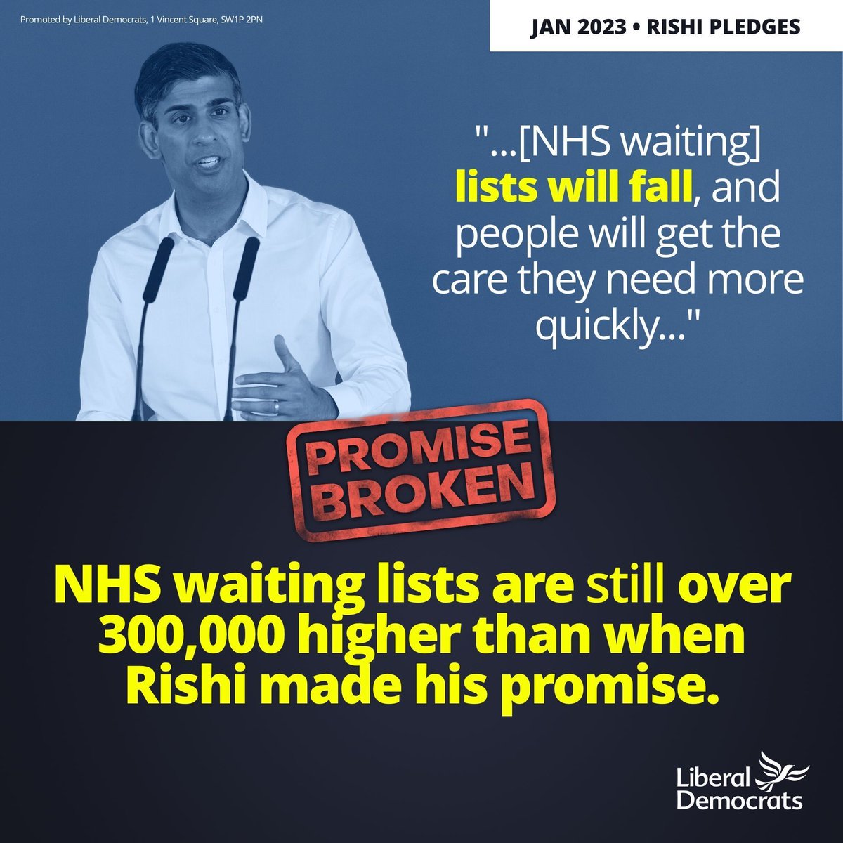 A promise made. A promise broken. 

It's clear to see: the Conservatives are bad for our nation's health.