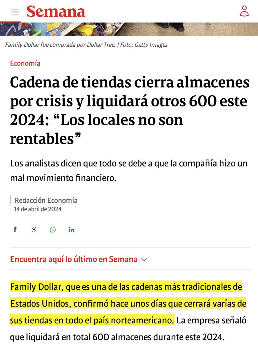 Lo de Semana es un descaro. Todos los días sacan noticias hasta del año pasado anunciado el 'cierre de empresas' en los titulares, pero resulta que son compañías de otros países y lo hacen pasar como si todo fuera en Colombia.

Esto ya es la tapa.