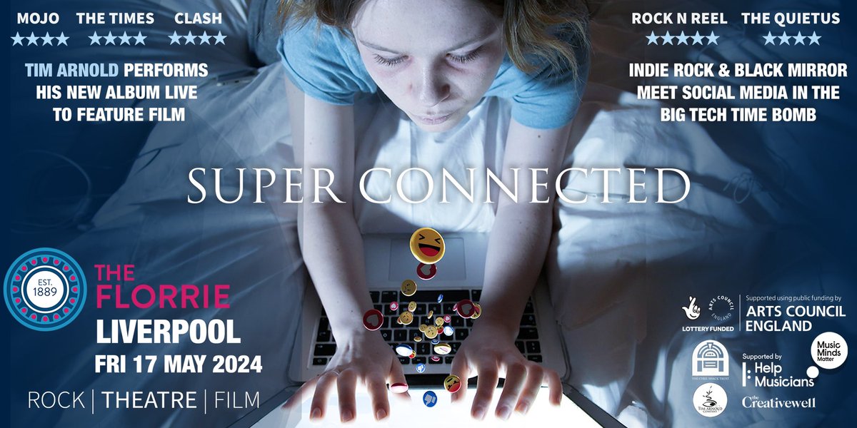 Calling our friends in Liverpool! 🎶 Check out Tim Arnold's film, 'Super Connected,' a powerful reflection on the mental health challenges posed by excessive screen time. Let's build resilience in the digital age. Love to see you at The Florrie…See link below to book now: