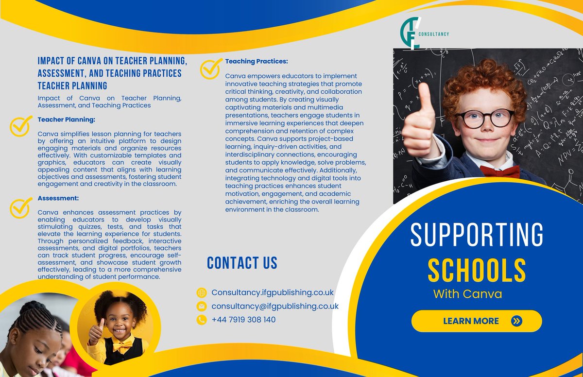 DEIGovernors's tweet photo. I use Canva's free design tools, to create stunning visuals. From adapted teaching resources to other educational tools, Canva can help schools shine without breaking the bank! Get in touch. @canva @IFGPublishing
https://t.co/8C0YNGM9Qi https://t.co/frkCtWEzJQ