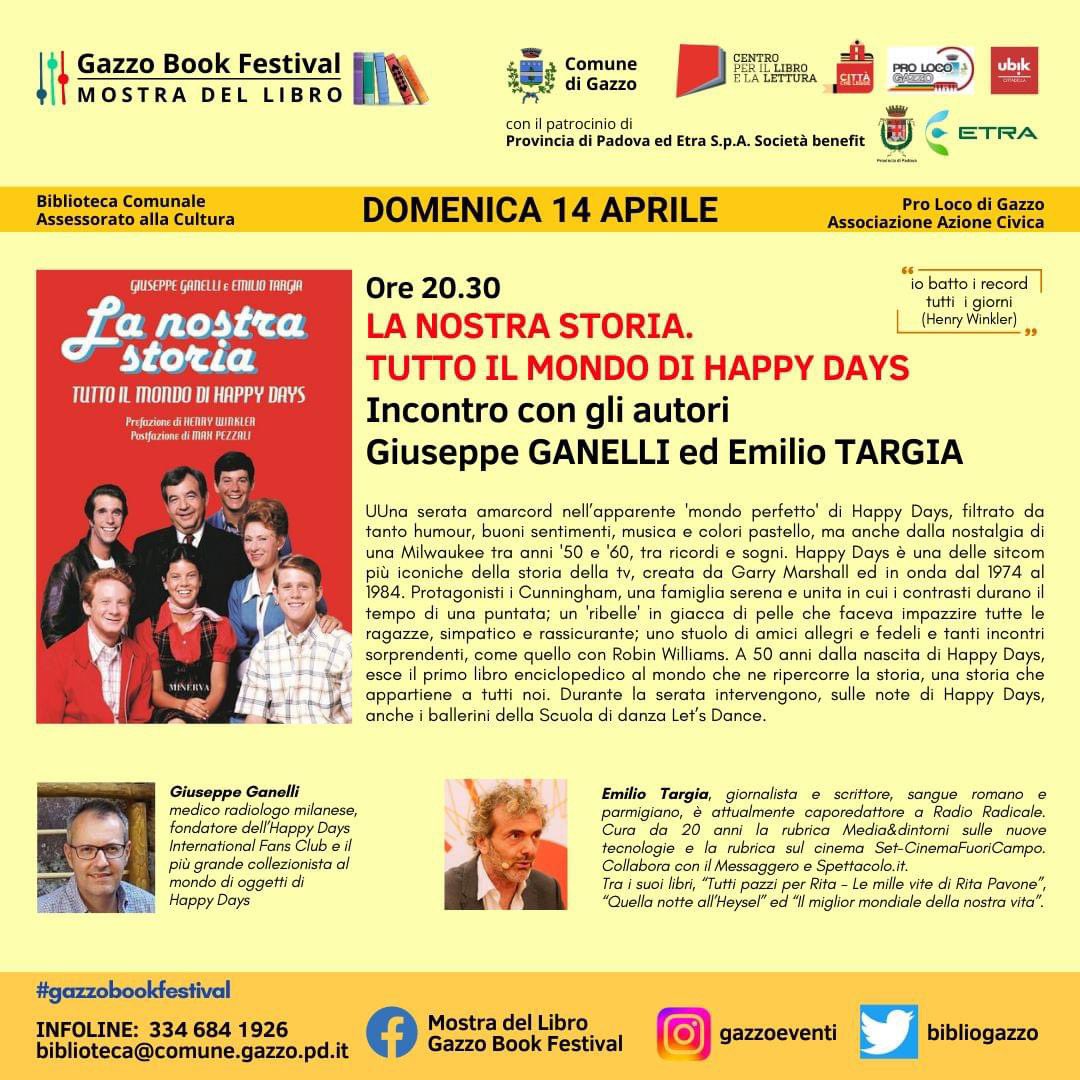 #happydays #illibro Ci vediamo a Padova… Piu’ siamo meglio stiamo @happydays_libro  @GanoGanelli @happydaysfc #gazzo #padova  @hwinkler4real @Ansonw4real #erinmoran #donmost #marionross