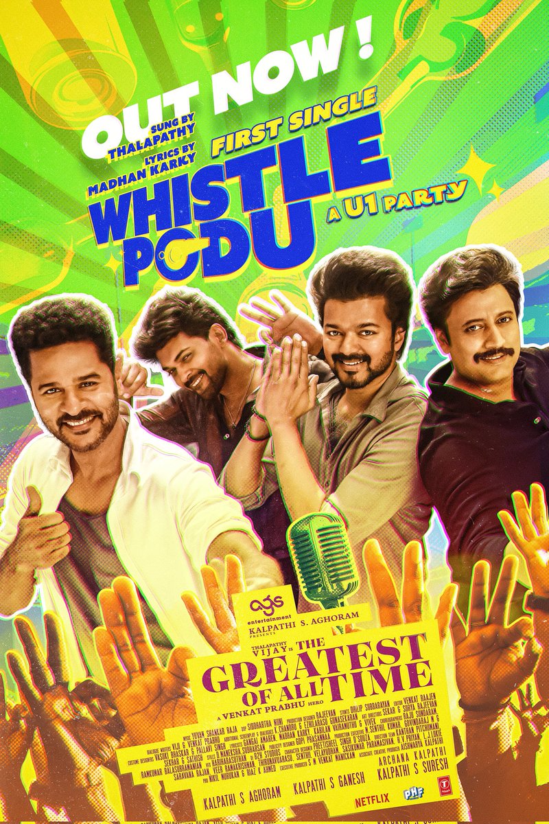 Here we go!!! #WhistlePodu #GoatFirstSingle youtube.com/watch?v=5GSt99… A @actorvijay Sir vocal A @thisisysr party A @vp_offl Hero A #Rajusundharam choreo Lyrics by @madhankarky #KalpathiSAghoram #KalpathiSGanesh #KalpathiSSuresh #GOAT @actorprashanth @PDdancing @dhilipaction…