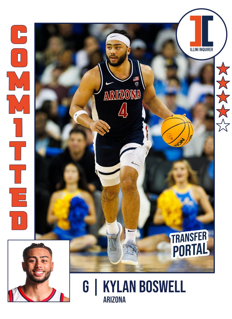 COMMIT: #illini land Arizona transfer guard Kylan Boswell The Champaign native and former five-star prospect is coming home and gives Illinois a proven high-major lead guard who has been part of a winning program. READ MORE: 247sports.com/college/illino…