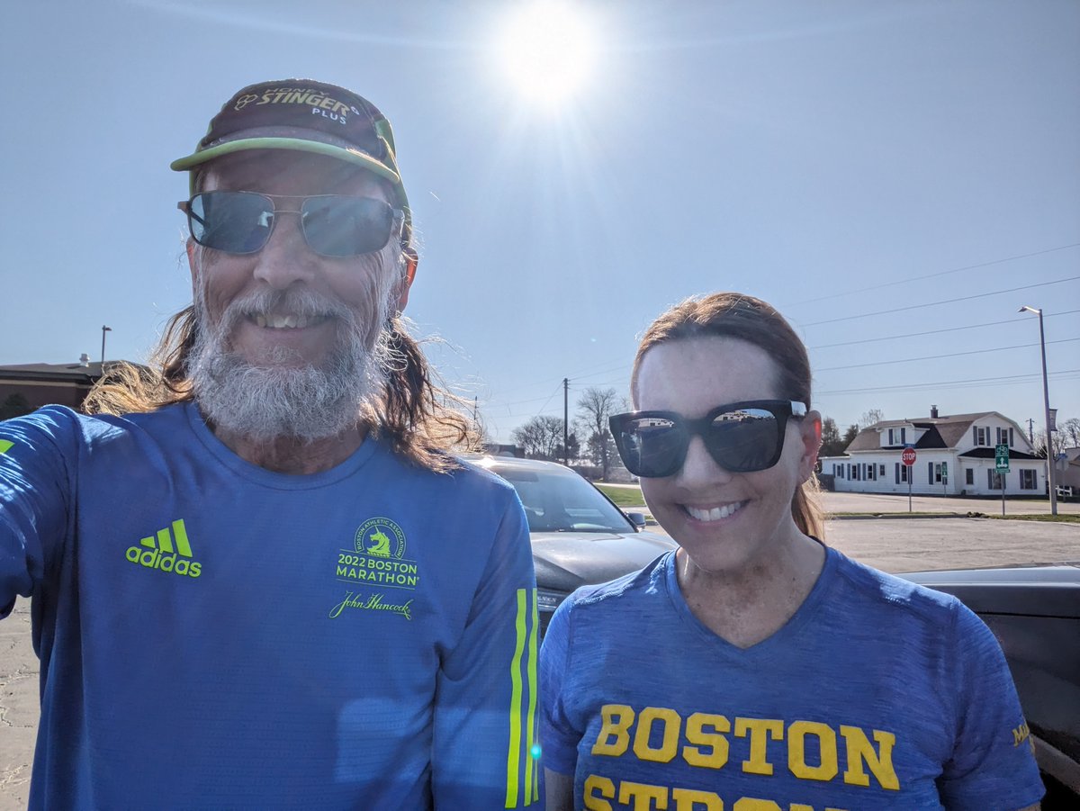 8.4 mile run with Lona! We had to wear Boston shirts today, mine came off after a couple of miles...