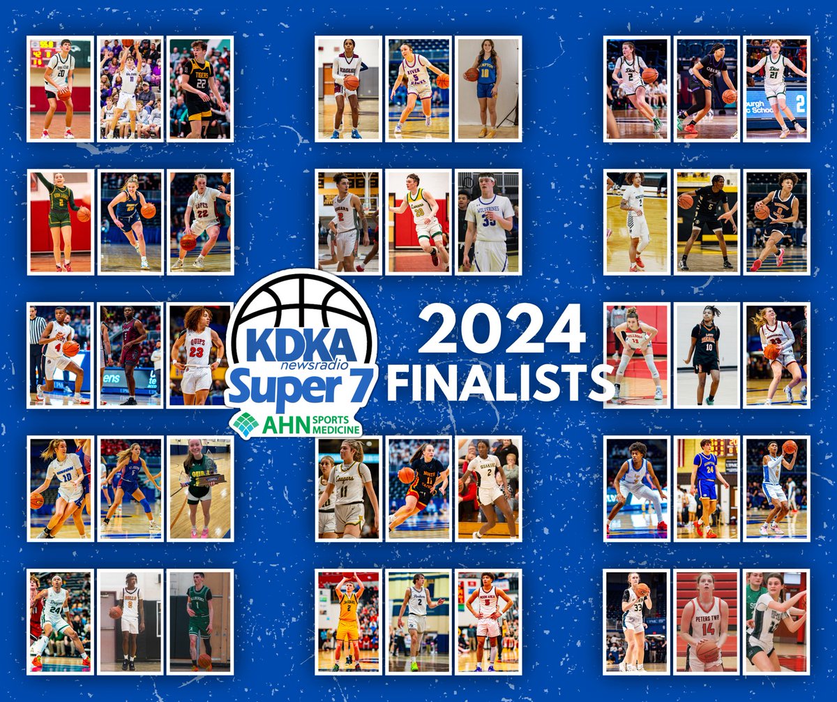 Introducing your 2024 #KDKASuper7 Finalists‼️👀

All had phenomenal seasons in the WPIAL &amp; City League, but only seven boys &amp; girls basketball players will be crowned Super 7🏆

Voting goes live tomorrow at noon on KDKARadio.com!

#KDKAHoops #GoNextLevel #WPIAL