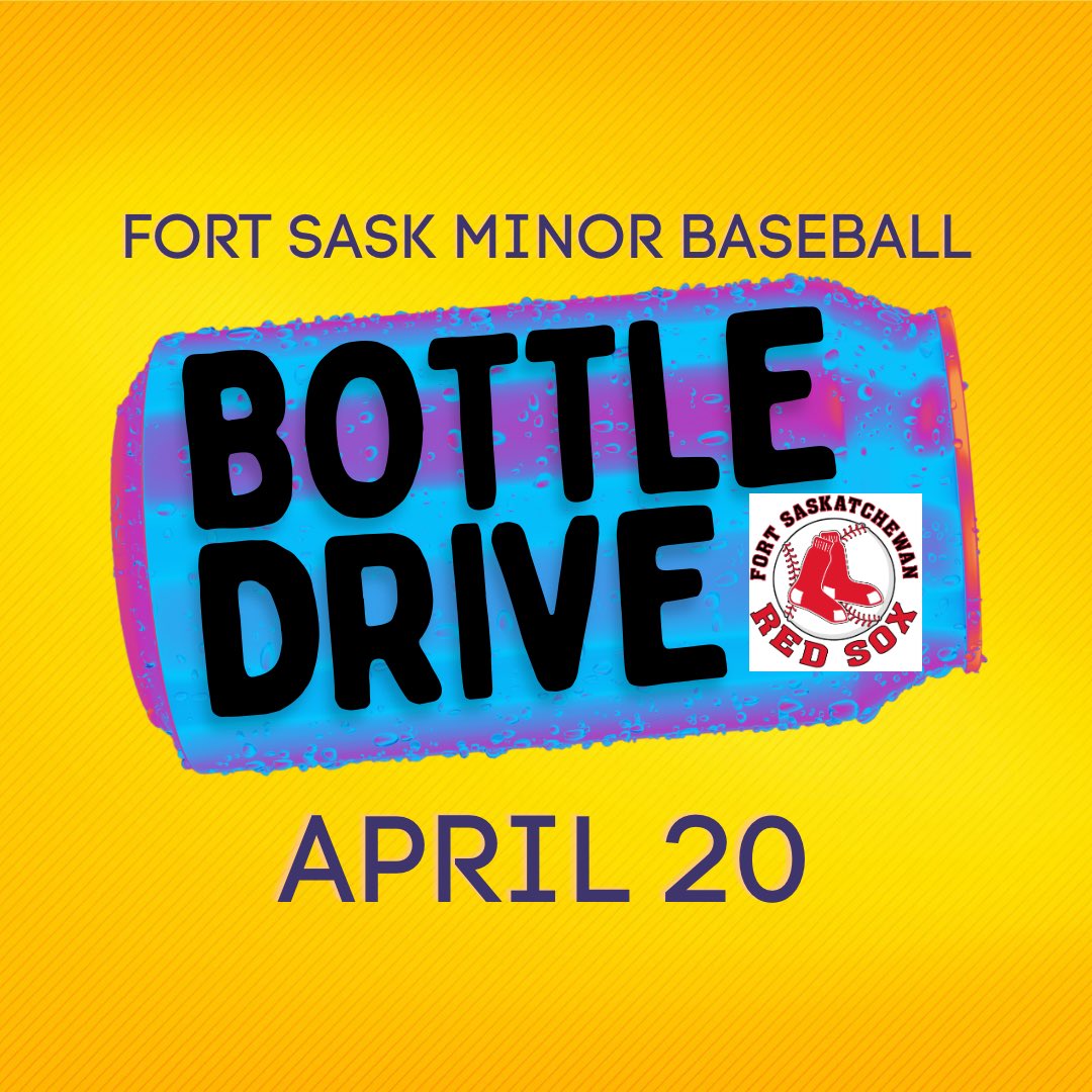 Fort Saskatchewan Minor Baseball will be having their annual bottle drive this Saturday, April 20th. Our AA Red Sox Players will be out in your neighbourhood collecting bottles to raise funds for their teams. 
#fortsaskminorbaseball #fortsask #fortsaskredsox
