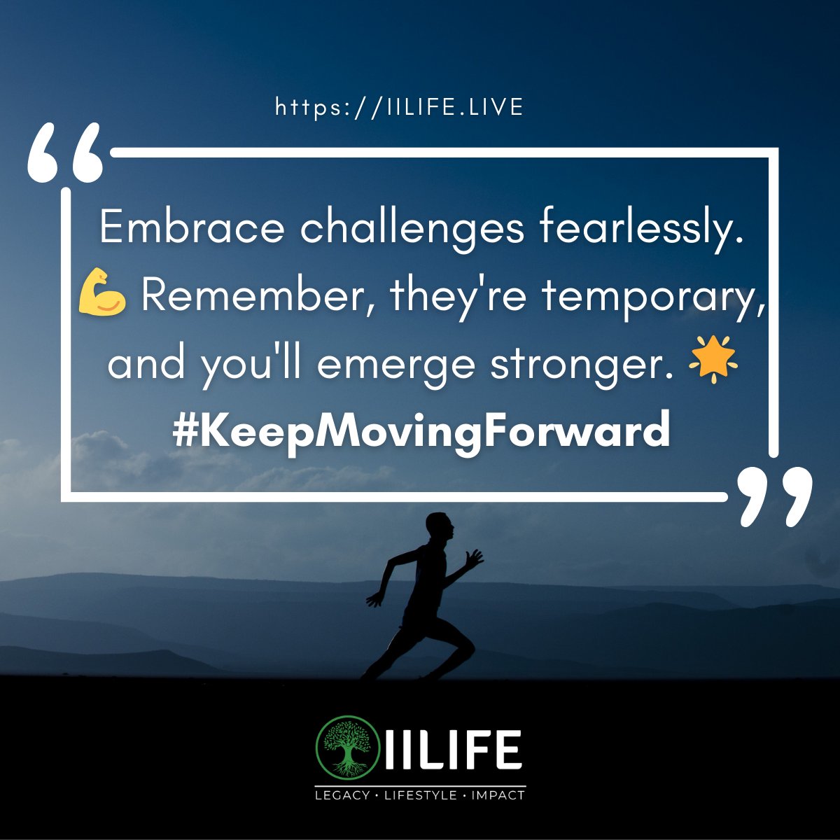 To my IILIFE fam! 🌟

Progress, not perfection.🪜
Focus on taking the next step, even if it's small. Keep moving forward, and we'll face the unknown together. You've got this! 💪

#Empowerment #Community #IILIFE #ProgressNotPerfection