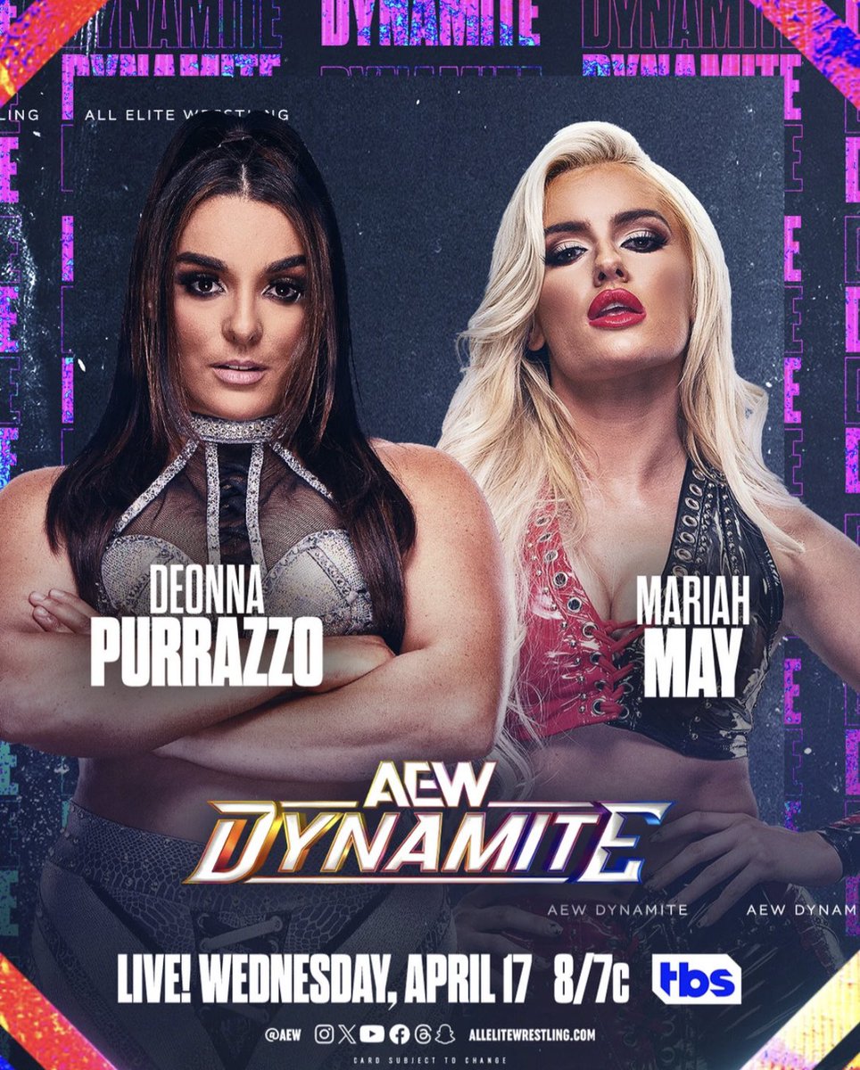 I could makes excuses or I could do something about it. 

It’s time to get to WORK. 

See you Wednesday @MariahMayx  

#Virtuosa 👁️ #AEWDymamite