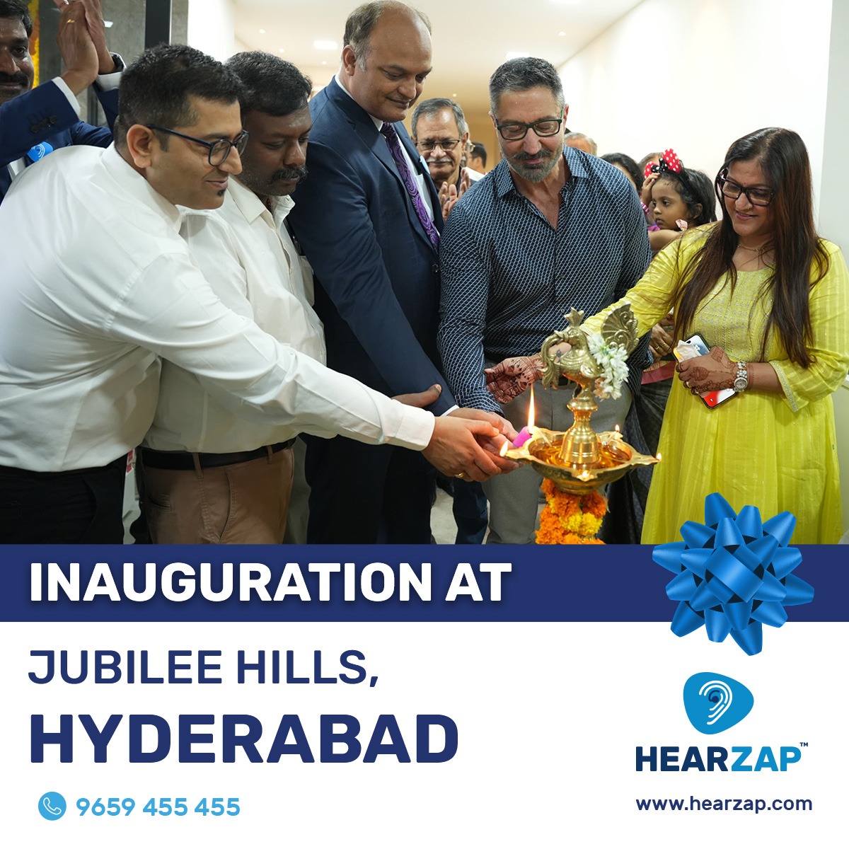 The wait is over! We're thrilled to announce the grand opening of our 100th flagship store & corporate office today at Jubilee Hills Rd. No. 5. Esteemed guests and dignitaries from around the world graced the momentous occasion. #hearzap #betterhearing #flagshipstore
