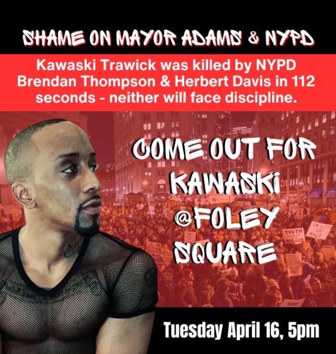 Beyyond_Measure's tweet image. Twitter, FB,IG, LI: Today marks five years since #KawaskiTrawick was killed by NYPD officers Brendan Thompson &amp;amp; Herbert Davis. On Friday NYPD announced Thompson &amp;amp; Davis will face no discipline. #ShameHonor Kawaski: Show your rage at Mayor Adams &amp;amp; NYPD's terrible decision.