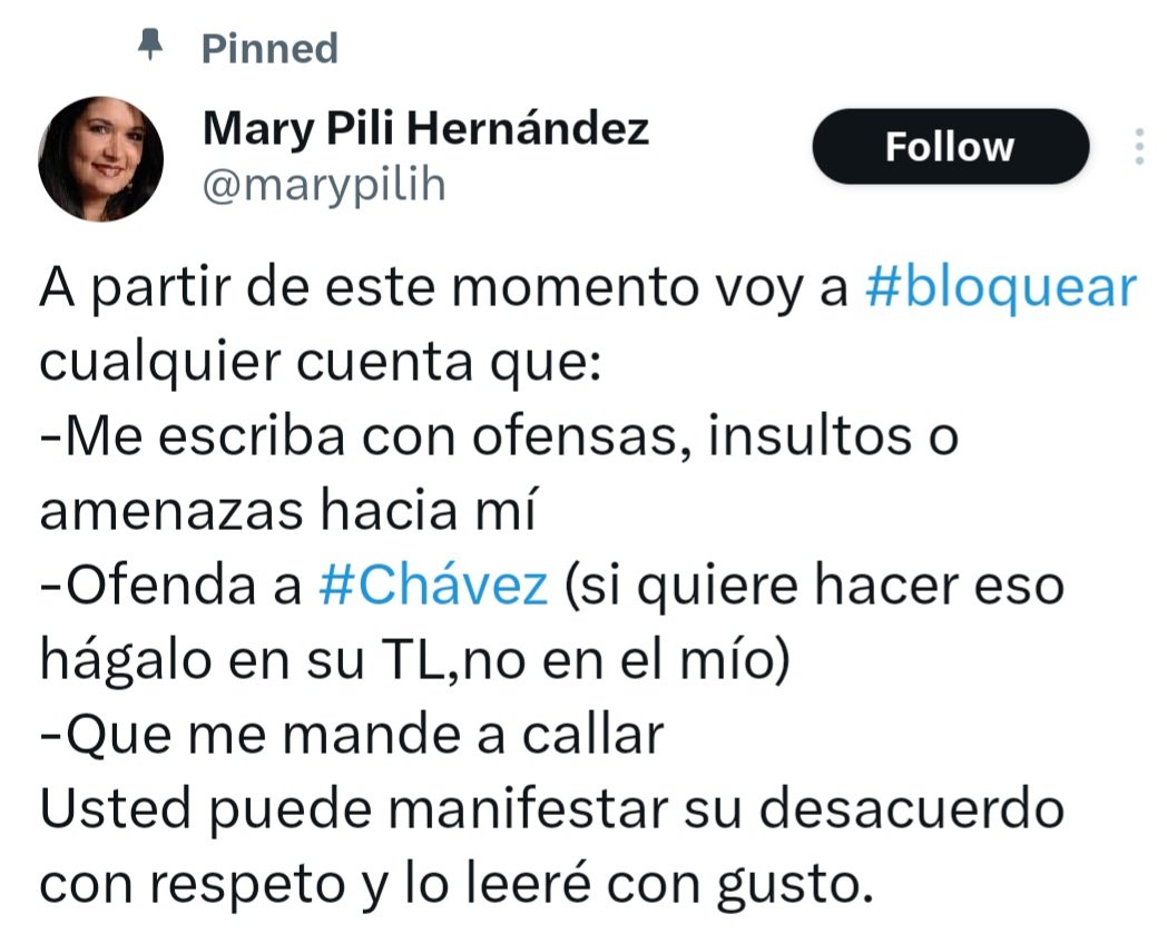 Cuidado, la fallida aspirante a primera dama que no pasó de ser el culo de turno de Chávez los puede bloquear 🤣