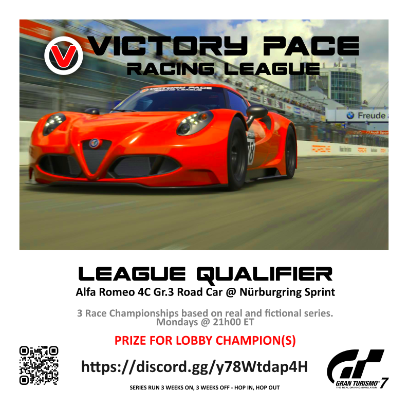 Victory Pace Racing League, presented by <a href="/PaceVpr/">VICTORY PACE RACING (VPR)</a> is here. Series 1 starts April 22 - don't miss out! Discord link in bio.