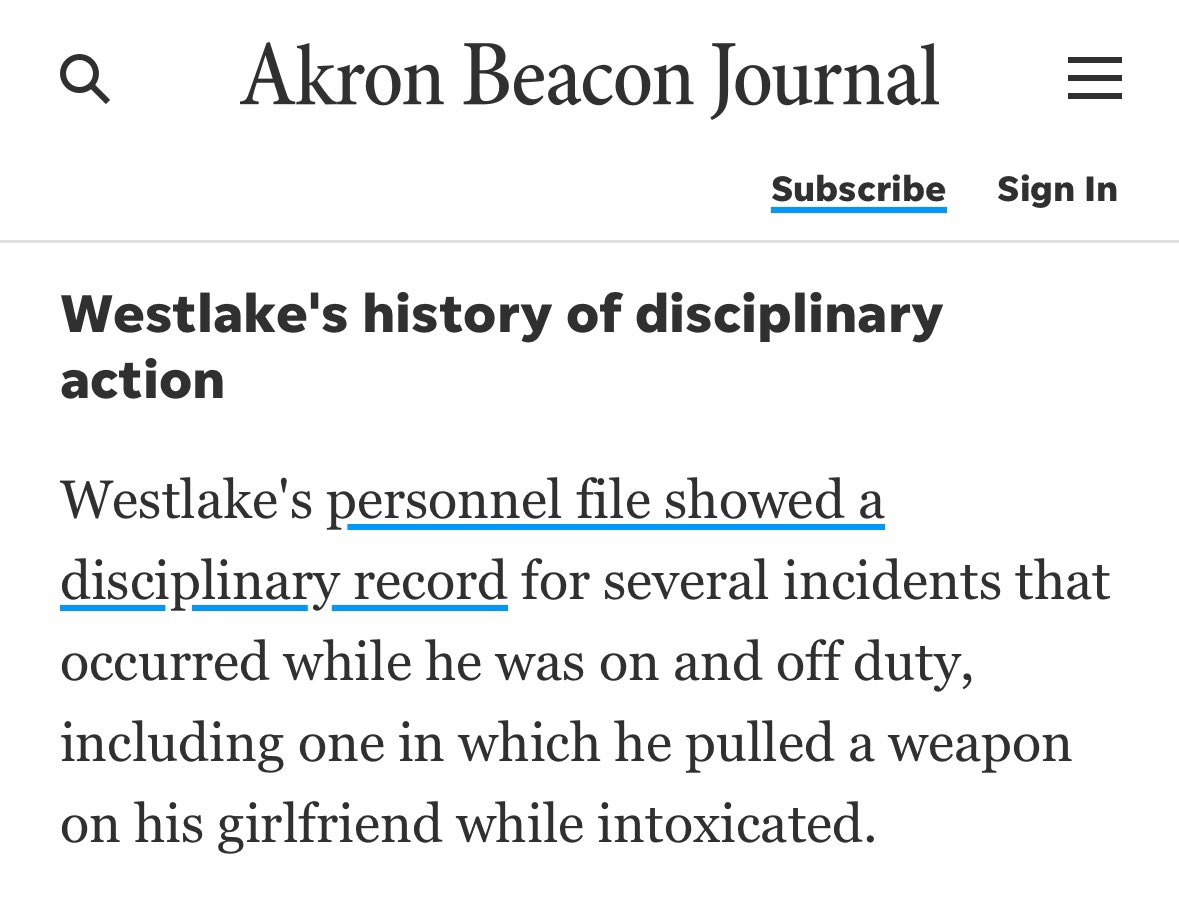 1. Props to the <a href="/beaconjournal/">Akron Beacon Journal</a> for framing this as “kid shot by cop” instead of “officer-involved shooting
2. The least surprising paragraph in the article  

beaconjournal.com/story/news/cri…