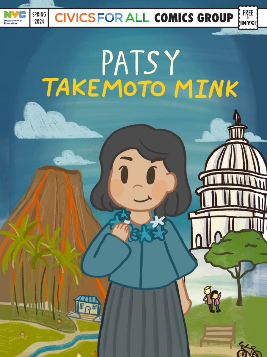 🗣️A weekend cover reveal for a forthcoming Civics for All Comics Group comics collaboration with @uclaaasc, PATSY TAKEMOTO MINK by @wendymink, Vian Nguyen, Abigail Chun, & Judy T. Wu! Coming out very soon‼️