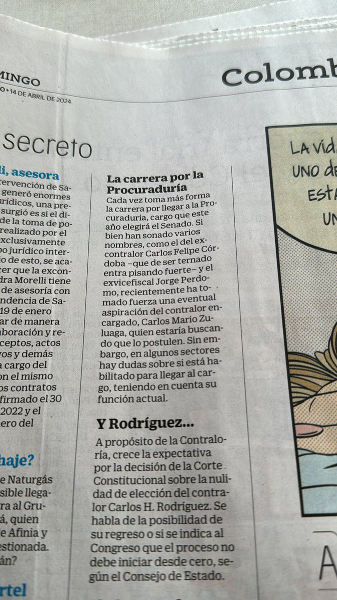 ¿Entonces el contralor encargado, Carlos Mario Zuluaga, lo que quiere es ser procurador? Con razón tanto favor al Gobierno…

amp.larepublica.co/analisis/santi…