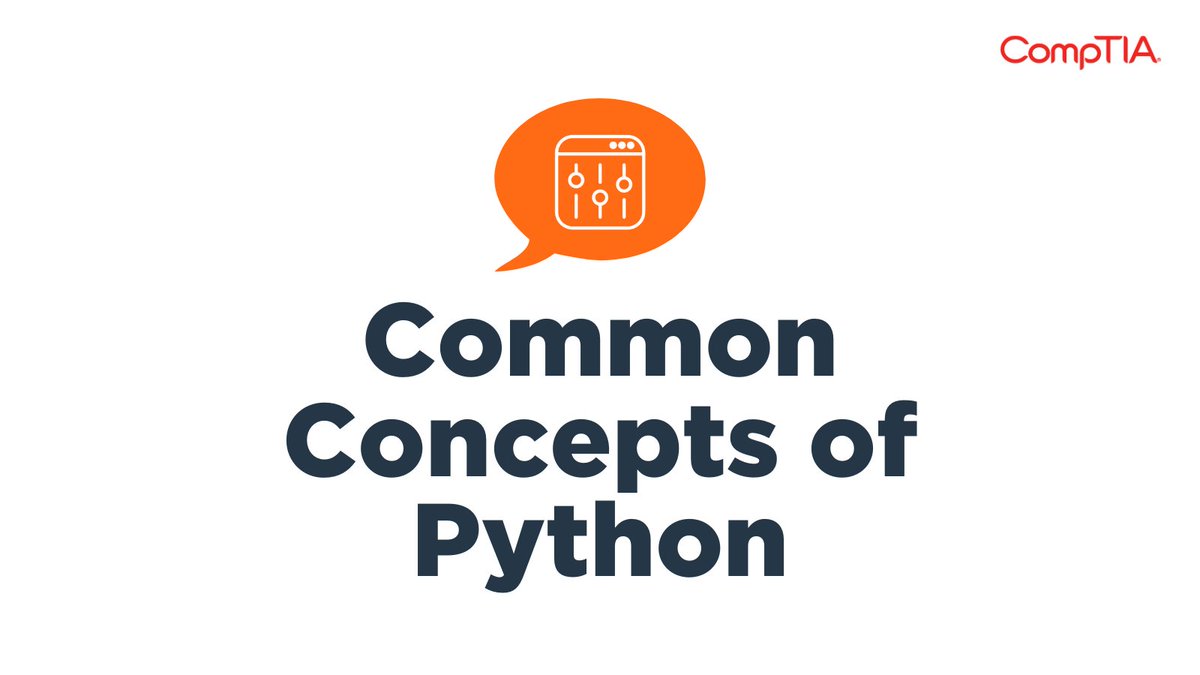 🐍 Python shares features with other programming languages. After all, developers need to solve similar problems using applications, so the concepts are fairly standard. Here are a few examples of concepts Python uses! ↪️ s.comptia.org/3U85IlX