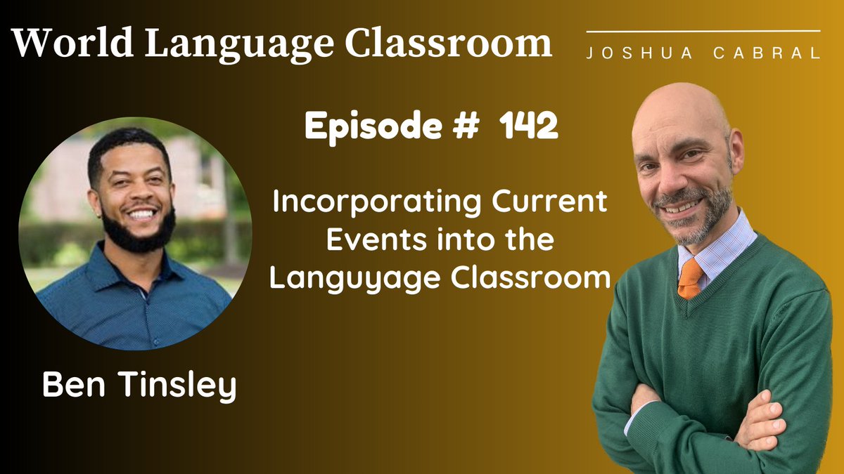 How do you address current events with your students? In this episode we take on this topic with Ben Tinsley. Lots to learn from him. @AfroFranco2 #wlclassroompodcast 🎧➡️ podfollow.com/world-language…