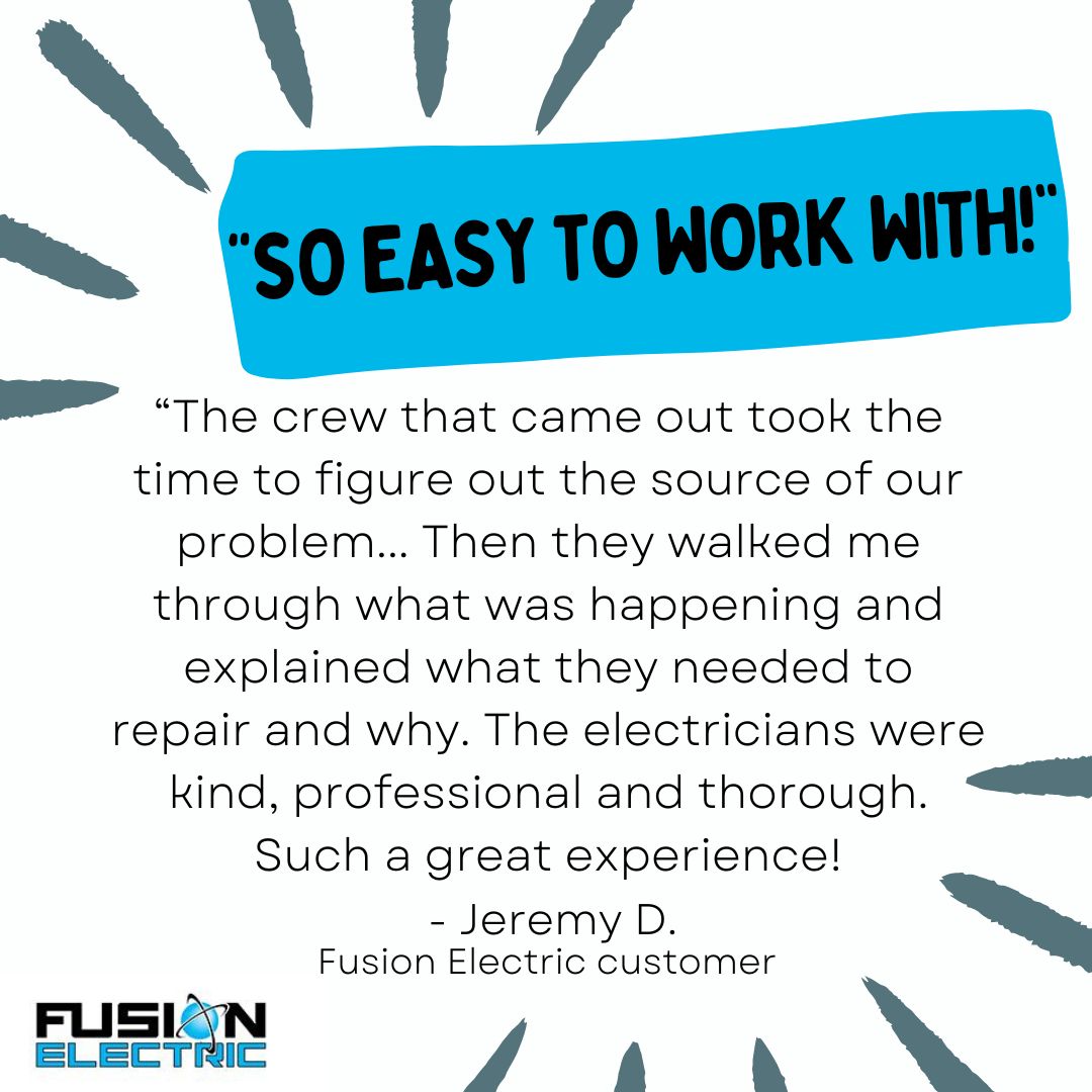 Happy “Tell Us Tuesday” at Fusion Electric! Today we have Jeremy D.
Leave us a five-star review on Google for a chance to be featured in a future “Tell Us Tuesday”! fusionkc.com
#electrician #kansascityelectricians #electriciankansascity #localelectrician