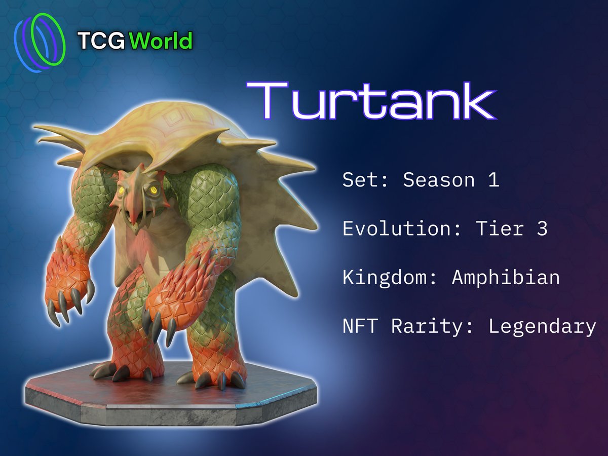 Introducing the newest addition to the season 1 sprites, Turtank! 🐢 This creature is a tier 3 and ready to enter the arena! 🥊

With an NFT Rarity of LEGENDARY, do you have what it takes to catch Turtank?! 🫵