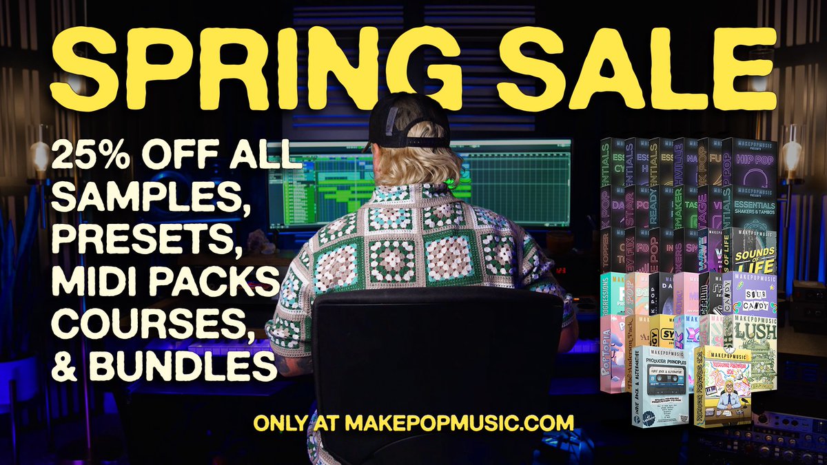 Attention Producers: today is the last day to save 25% on all of our sample packs, preset packs, MIDI packs, and courses at makepopmusic.com 👏🏻

This is the last site wide sale we will run until Black Friday. Also, last day to save over $60 on our new course ‼️