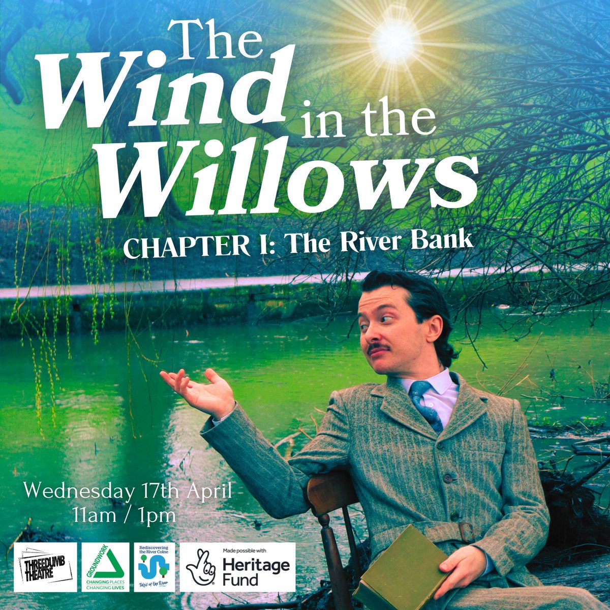 🌳 Step into Kenneth Grahame's enchanting world at 'Tales Of The River - Wind In The Willows' with @groundworkeast. Join us on 17 April for 2 free magical strolls with Stephen Smith of @3dumbtheatre. Thanks to @heritagefunduk and National Lottery Players.bit.ly/4aMlLeq
