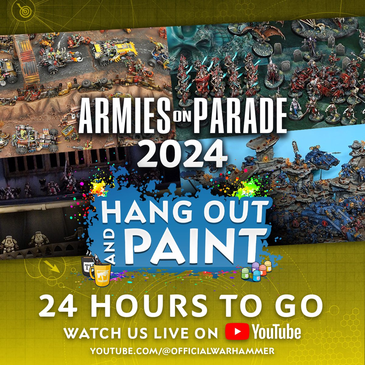 Join us to Hang Out and Paint tomorrow! Share your Armies on Parade progress for a chance to feature on the show. ow.ly/K4wB50Rf9qC #WarhammerCommunity