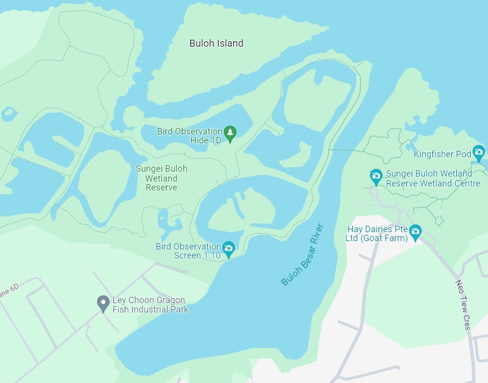 I like how both KL and Singapore have a place called 'Sungai/Sungei Buloh' (Bamboo River), one's a developed town with an MRT-Railway Station, and one's a preserved mangrove swamp...
And they're both in the northwestern part of the city