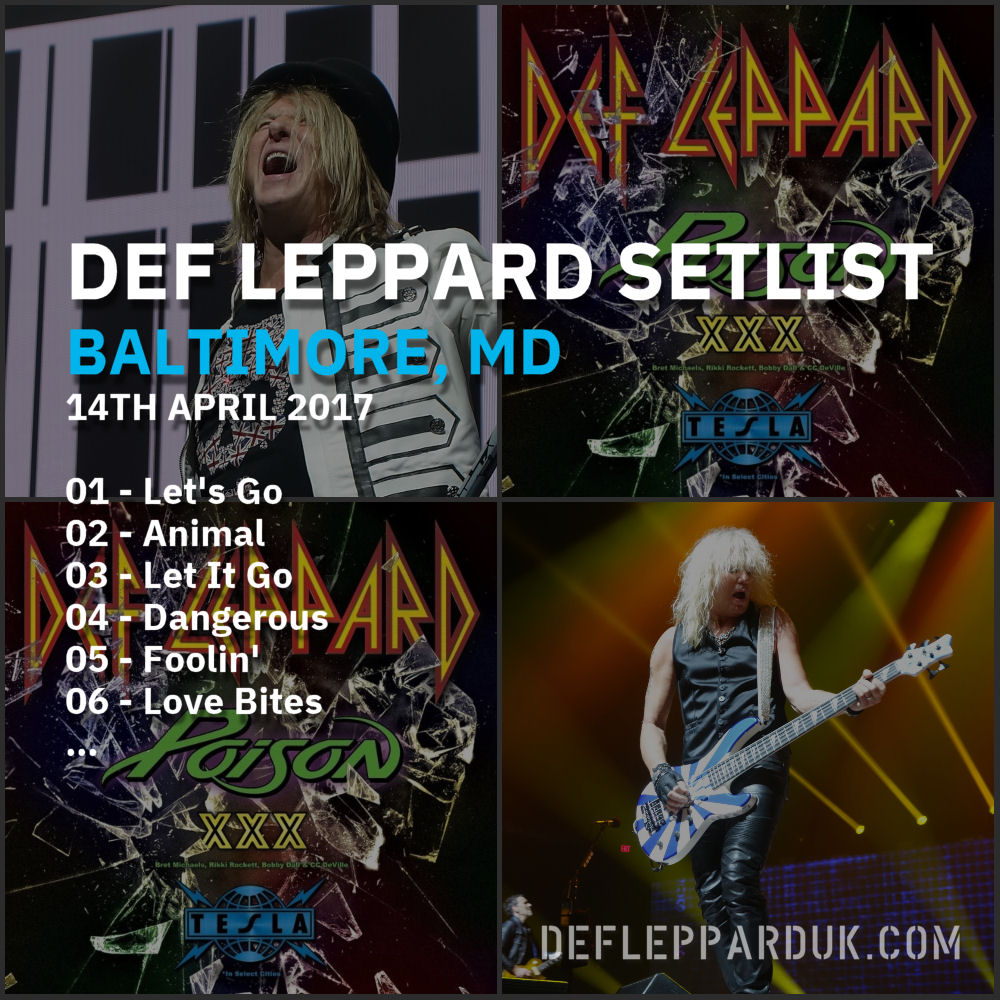 #DefLeppard #Setlist for a show in
#Baltimore MD USA 🇺🇸 7 Years Ago on this day in 2017

01 - Let's Go
02 - Animal
03 - Let It Go...

#joeelliott #ricksavage #rickallen #philcollen #viviancampbell #defleppard2017
deflepparduk.com/2017baltimore.…